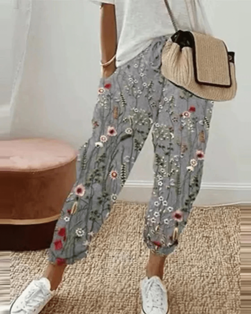 afslappede bukser i bomuldslinned til kvinder Scandi-stil
